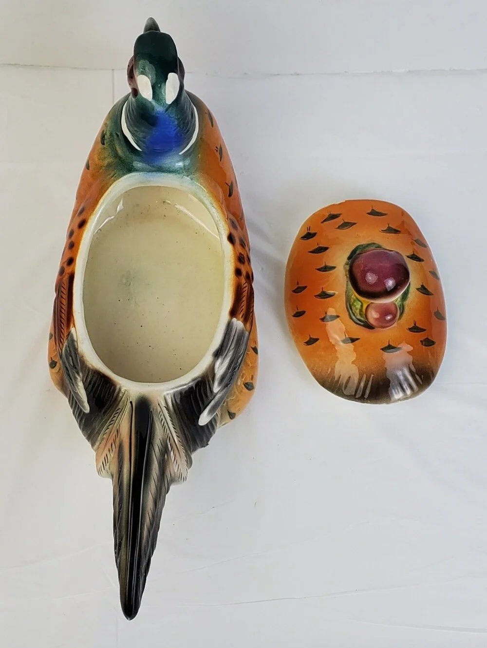 Morikin Japan VTG MCM Pheasant Tureen Cookie Biscuit Figure Jar SEE PHOTOS - GUC